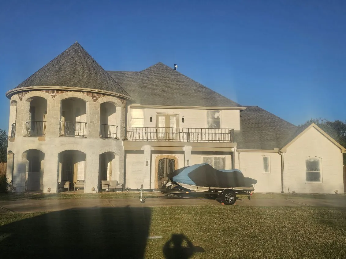 Brick and stone exterior before painting