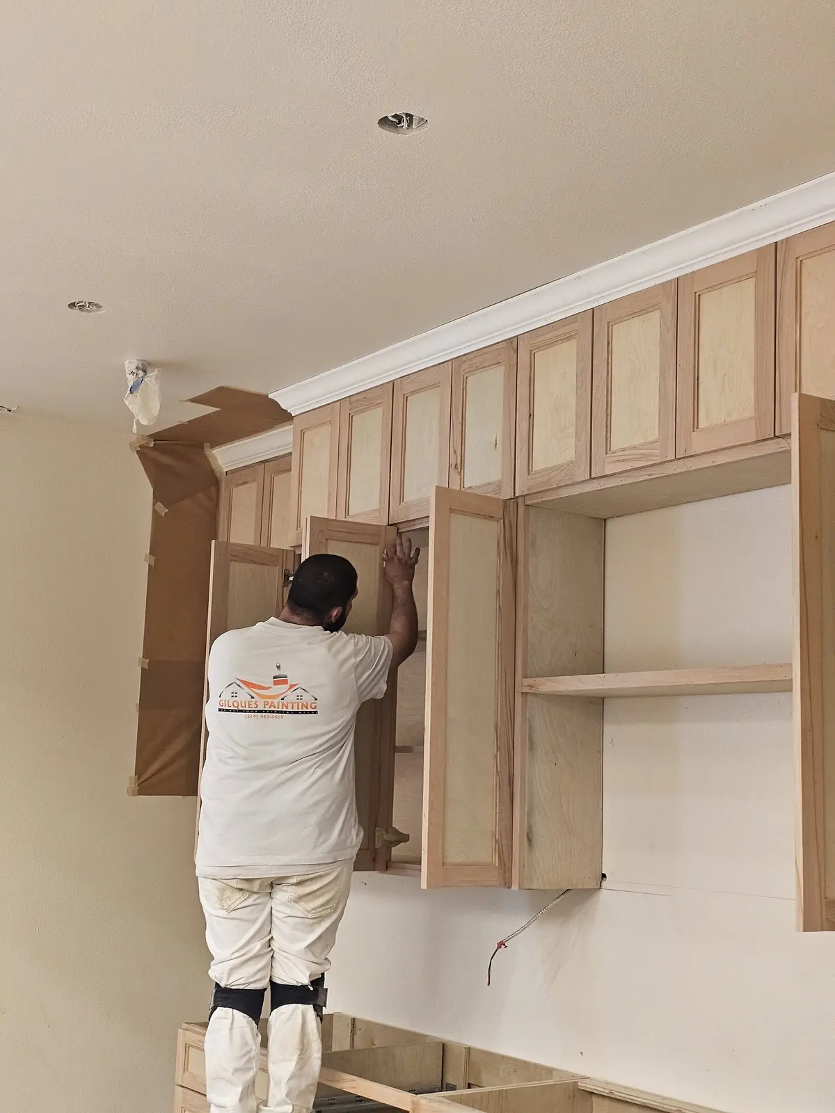 Spraying commercial trim work