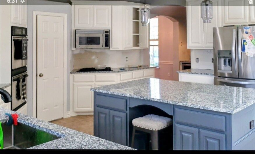 Oak kitchen with island — Gilques Painting refresh